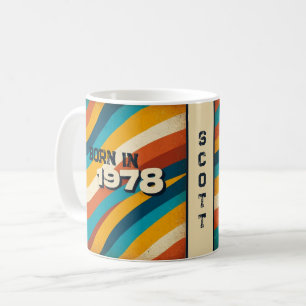 Né en 1978 Mug personnalisé - les années 70 bandes
