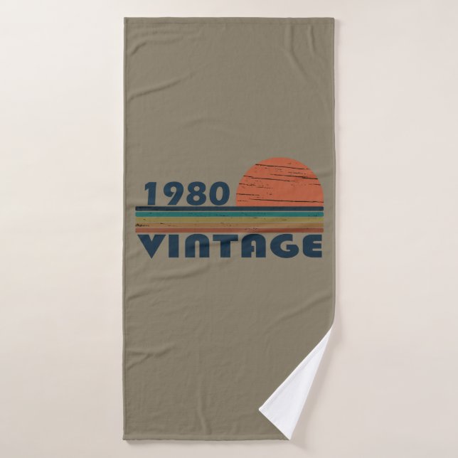 Né en 1980 cadeau d'anniversaire vintage (Serviette de bain)