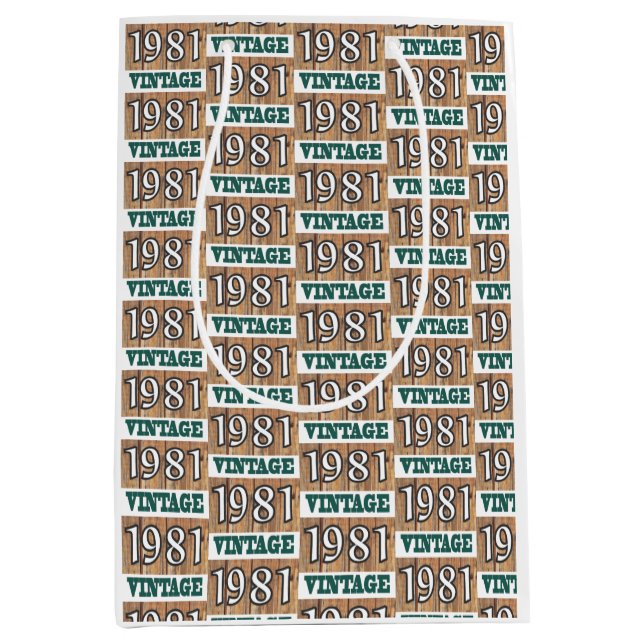 Né en 1981 sac cadeau moyen (Devant)