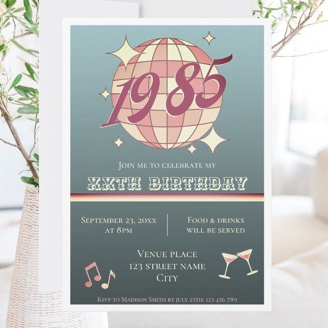 Né en 1985 39e fête de 40e anniversaire Invitation (Créateur téléchargé)