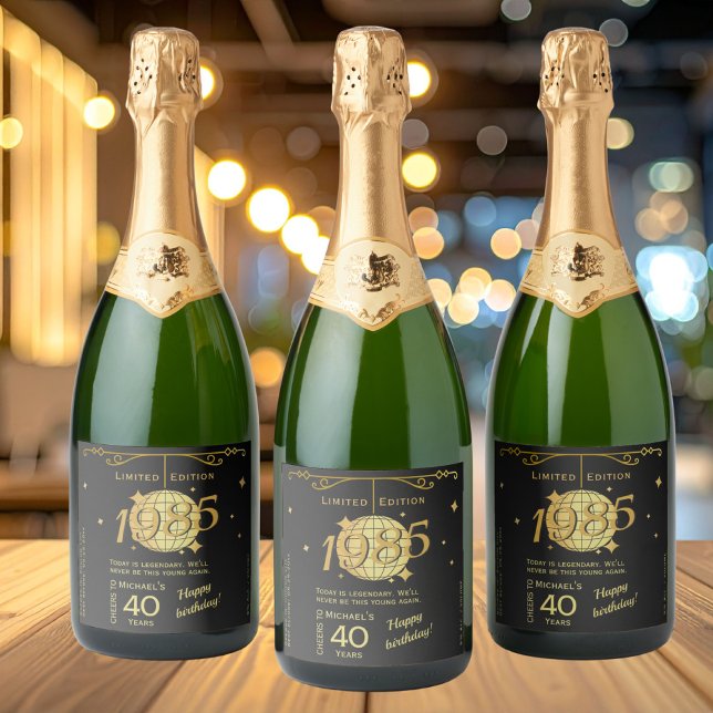 Né en 1985 40e anniversaire jeu de Étiquette vin (Créateur téléchargé)