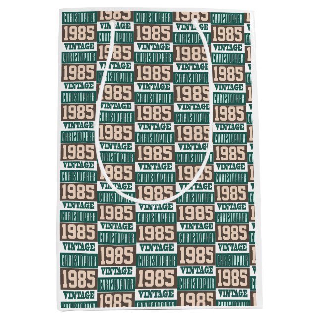 Né en 1985 sac cadeau moyen (Devant)