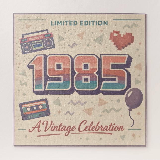 Né en 1985 Vintage Retro Puzzle | Limité (Vertical)