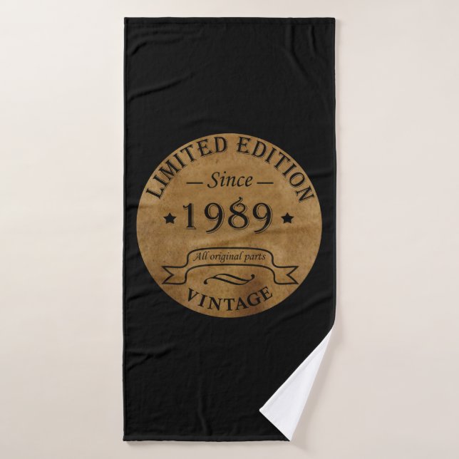 né en 1989 anniversaire vintage (Serviette de bain)