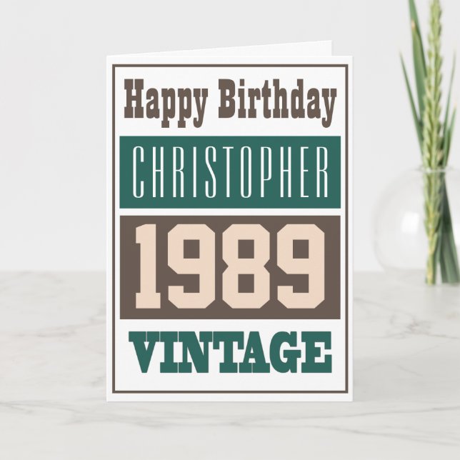 Né en 1989 Carte de voeux (Devant)