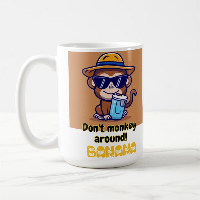 Ne faites pas le singe ! Mug Banana - Singe drôle (Gauche)