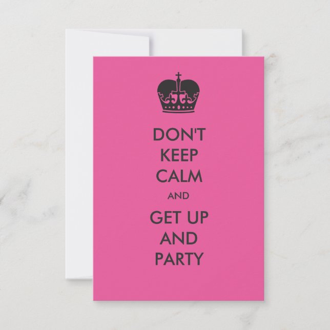 Ne gardez pas le calme - Invitation de fête d'anni (Devant)