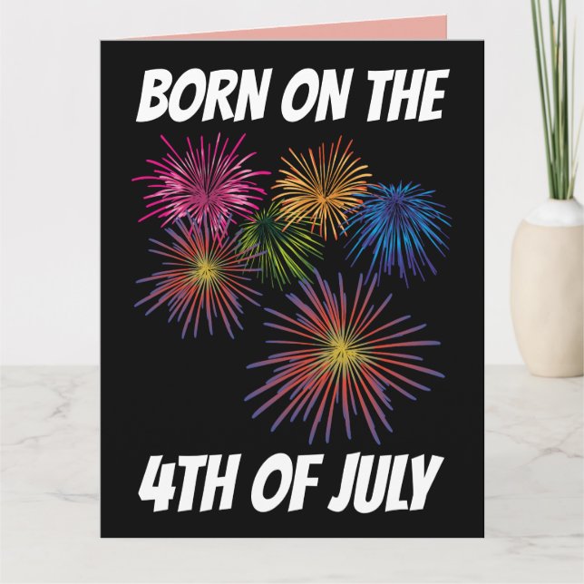 NÉ LE 4 JUILLET Anniversaire Carte de voeux (Devant)