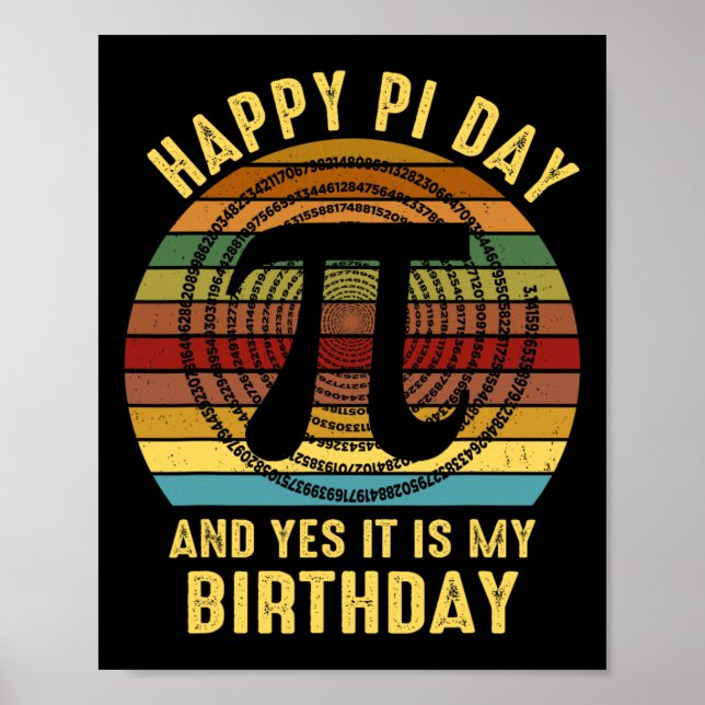 Né Le Jour Du Pi Anniversaire Décorations Joyeuses (Devant)