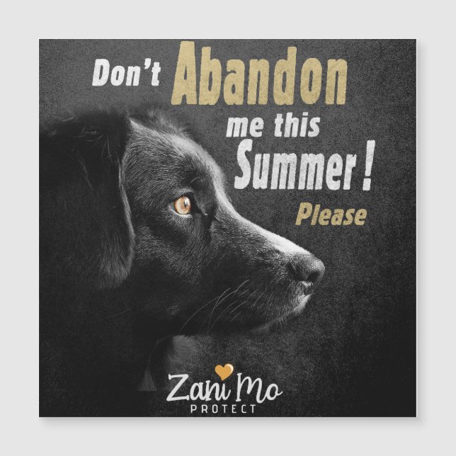 Ne m’abandonnez pas cet été - Protection des chien (Devant)