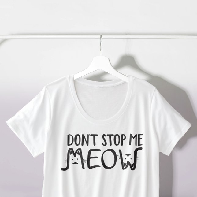 Ne m'arrête pas, chat noir et blanc Fun Typo (Créateur téléchargé)