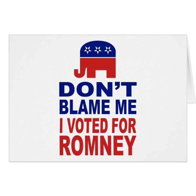 Ne me blâmez pas que j'ai voté pour Romney (Devant horizontal)