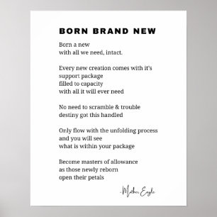 Né Neuf Inspirational Poem Mur décoration