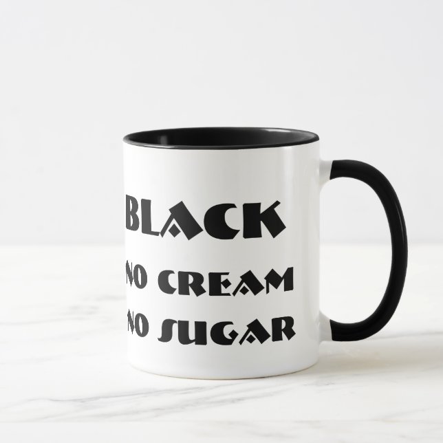 Ne noircissez aucune crème aucune tasse de sucre (Droite)