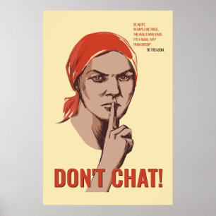Ne pas Conversation Poster soviétique Vintage avec