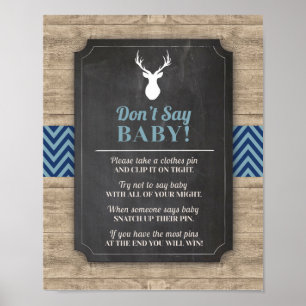 Ne pas dire Baby Stag Boy Poster Rustic Shower Boi