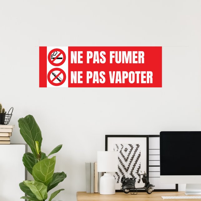 Ne pas fumer, ne pas vapoter poster  (Bureau à domicile)