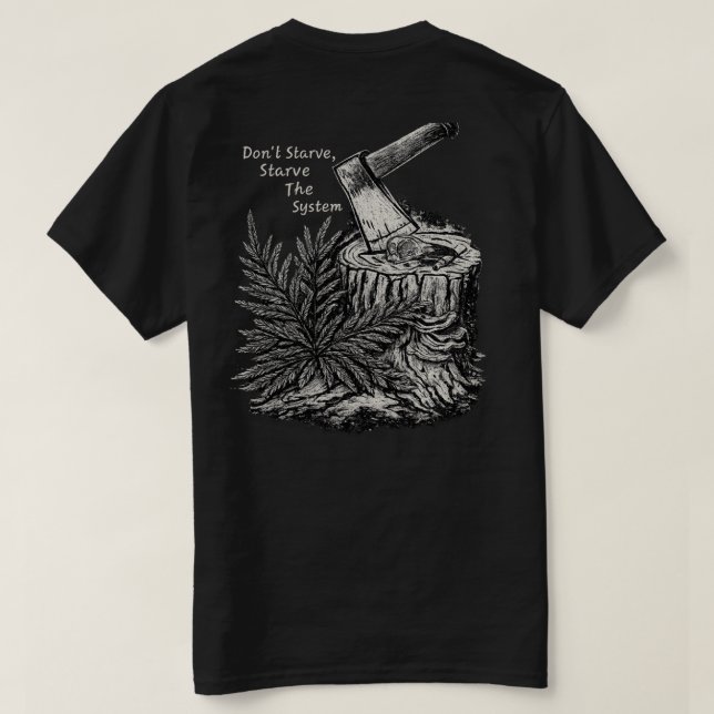 Ne pas mourir de faim, affamer le système T-shirt  (Design dos)