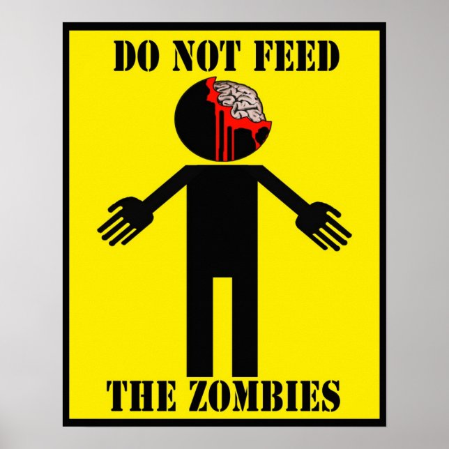 "NE PAS NOURRIR LES ZOMBIES" affiche Angry Johnny (Devant)