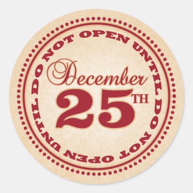 Ne pas ouvrir avant Stickers de Noël (Devant)