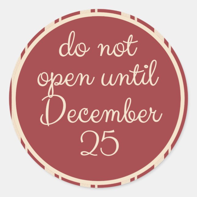 Ne pas ouvrir jusqu'au 25 décembre Stickers par Sc (Devant)