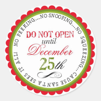 Ne pas ouvrir Stickers Cadeaux de Noël