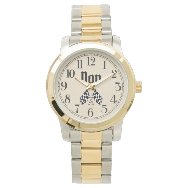 Ne pas traverser À damiers drapeaux Montre (devant)