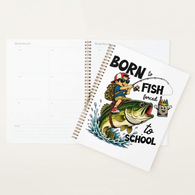 Né pour aller à la pêche forcé d'aller à l'école (Devant avec enveloppe)