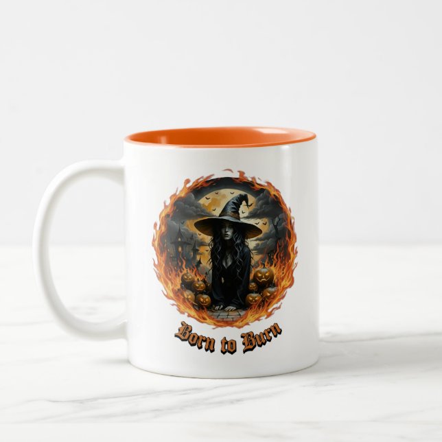 Né pour Burn Witch Halloween Mug (Gauche)