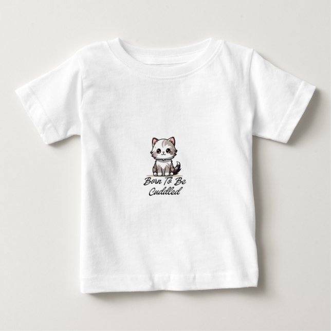 "Né pour être câlin T-shirt bébé chat mignon" (Devant)
