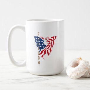 Né pour être libre Aigle patriotique   Mug Classiq