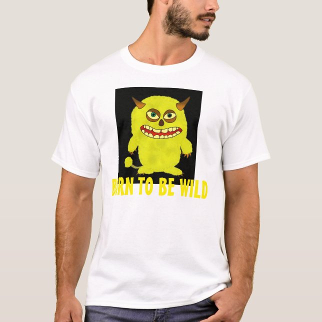 Né pour être sauvage, T-shirts drôles (Devant)