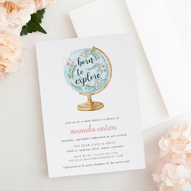 Né pour explorer Baby shower Invitation (Créateur téléchargé)