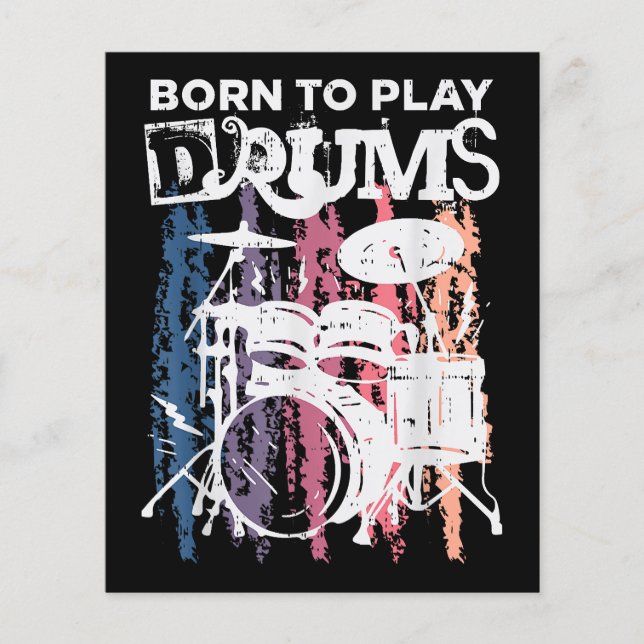 Né Pour Jouer Drumming Rock Music Band Drumme (Devant)