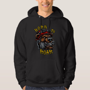 Né pour rugir - Sweat à capuche Biker Bear Engine