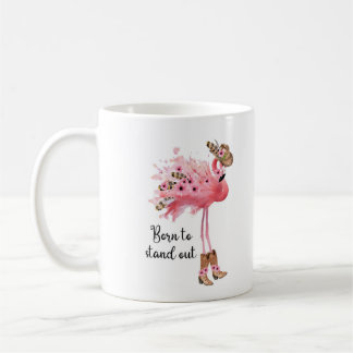 "Né pour se mettre debout" Flamant rose Mug Café