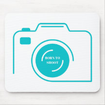 Né pour tirer - Tapis de souris de photographe Bla