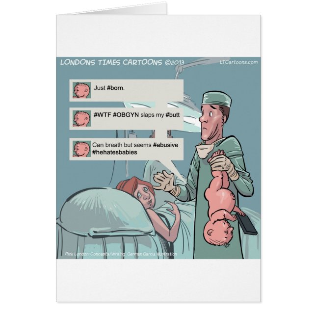 Né Pour Tweeter Drôle Caricature (Devant)