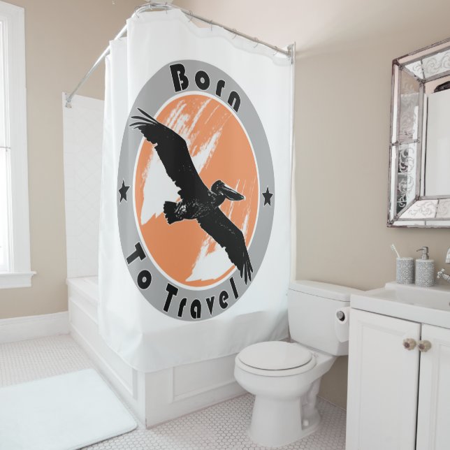 Né pour voyager rideau de douche (En situation)