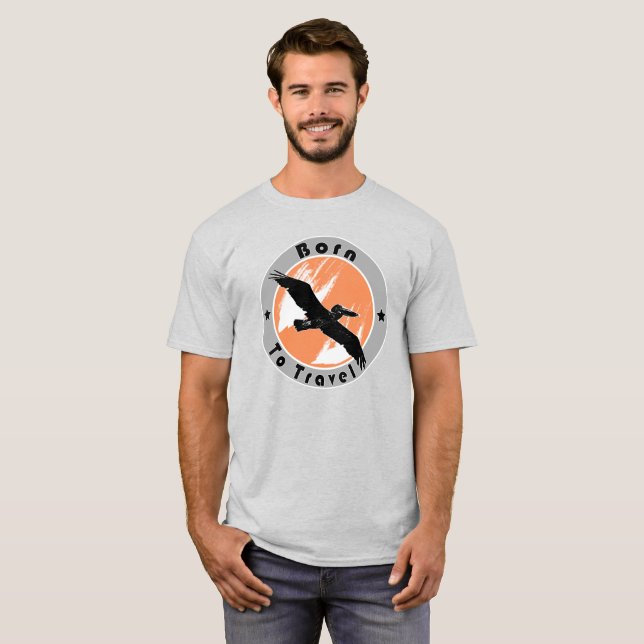 Né pour voyager T-shirt (Devant entier)