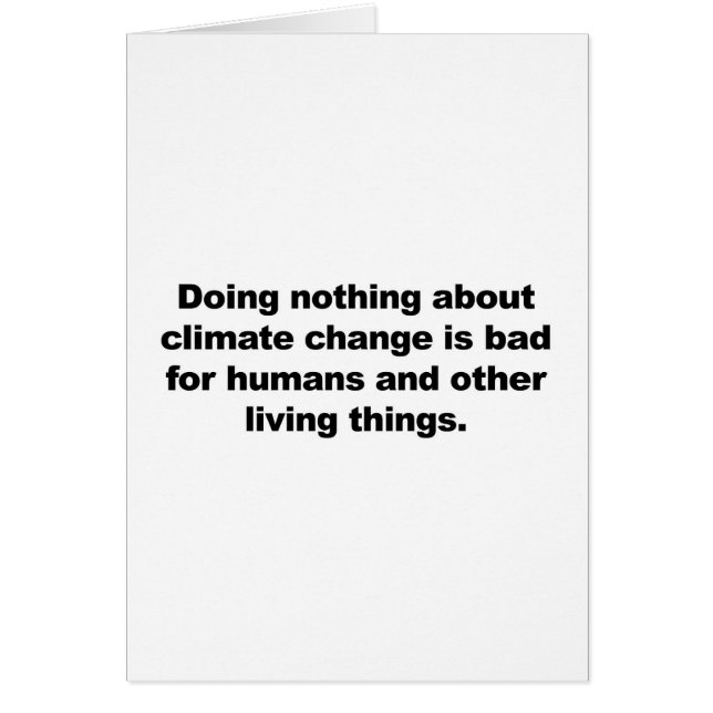 Ne rien faire contre le changement climatique (Devant)