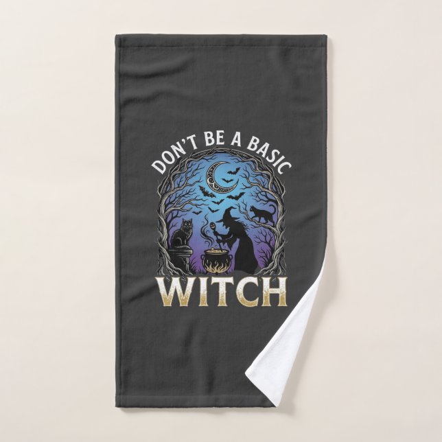 Ne Soyez Sorcière De Base Pot De Halloween Chats N (Serviette à main)