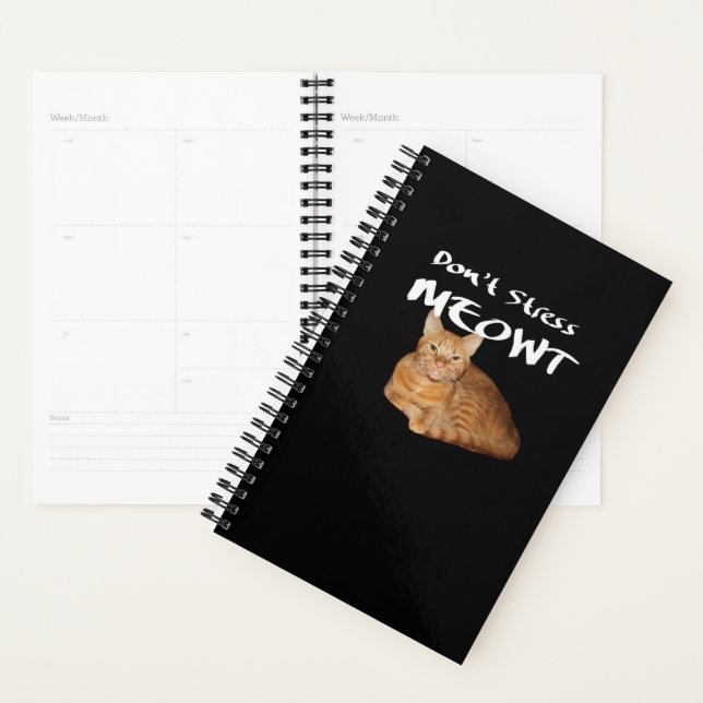 Ne stress pas Meowt - Orange Chat me stress Out (Devant avec enveloppe)