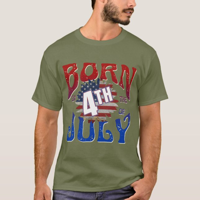NÉ SUR LE T-shirt 4 JUILLET (Devant)