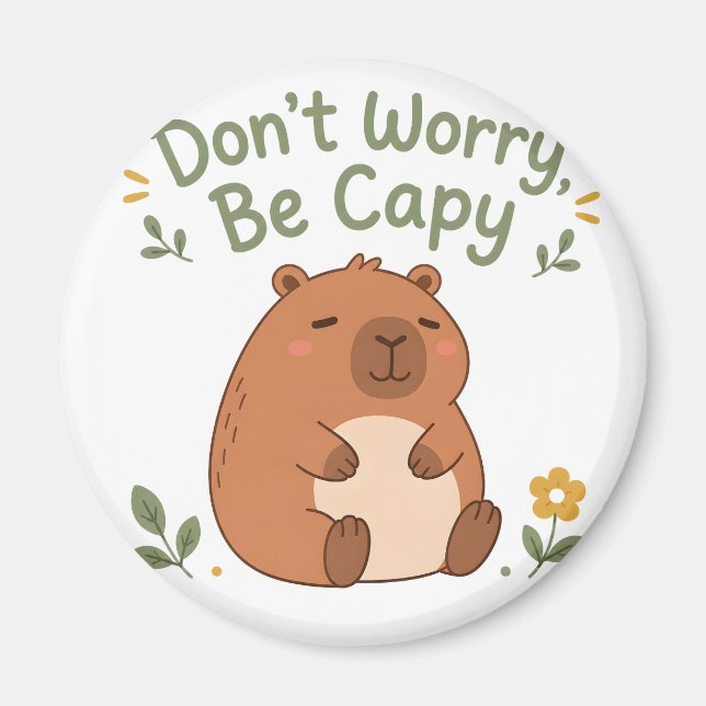 Ne t'inquiète pas, sois capy - Magnet Capybara Mig (Devant)