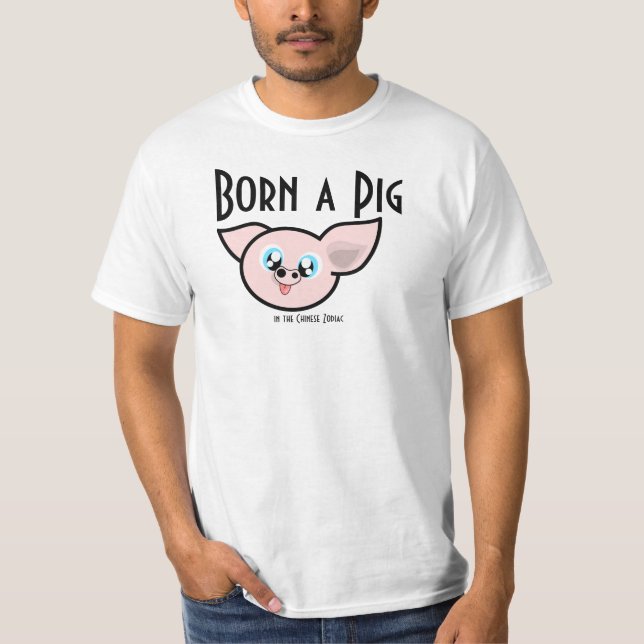 Né un cochon chinois T-shirt de Nouvel An (Devant)