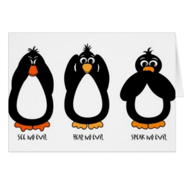 Ne voir l'aucun mal, n'entendez aucun mal, ne (Devant horizontal)