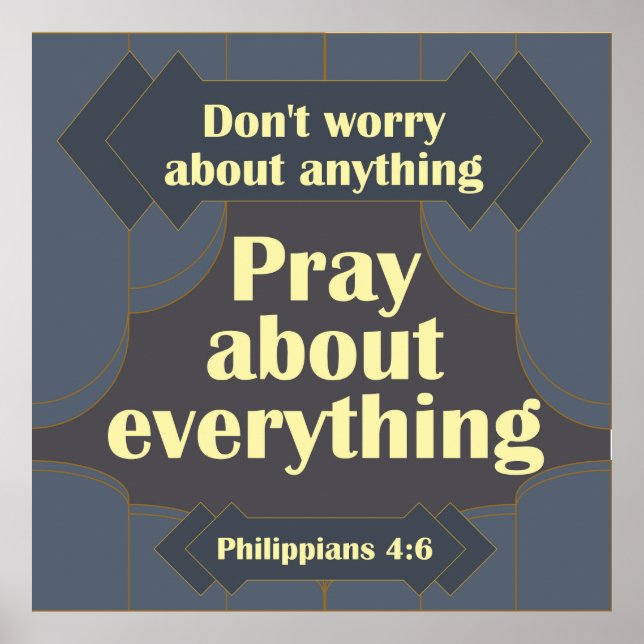 Ne vous inquiétez de rien Philippians 4:6 Poster (Devant)