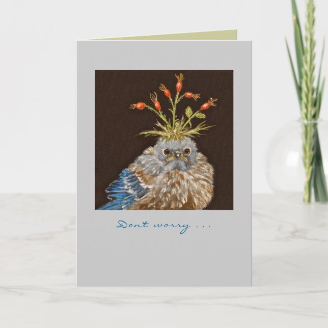 Ne vous inquiétez pas de la carte des oiseaux bleu (Devant)