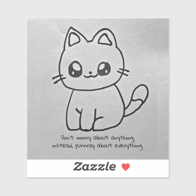 Ne vous inquiétez pas Sticker Kitty (Feuille)